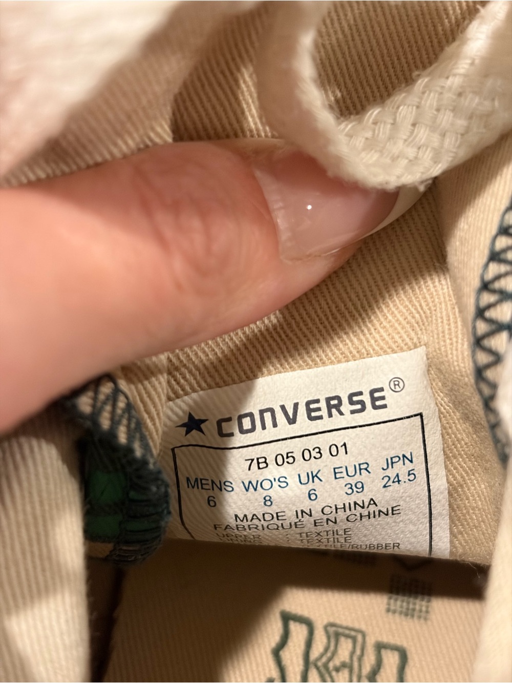 Converse Chuck Taylor All Star High Top Green striped shoes - Picture 7 of 7